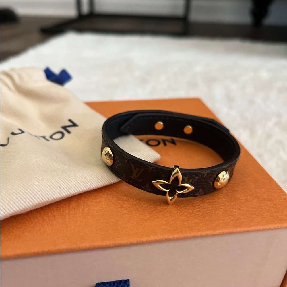 Louis Vuitton Monogram Brown and Gold Watch Bracelet